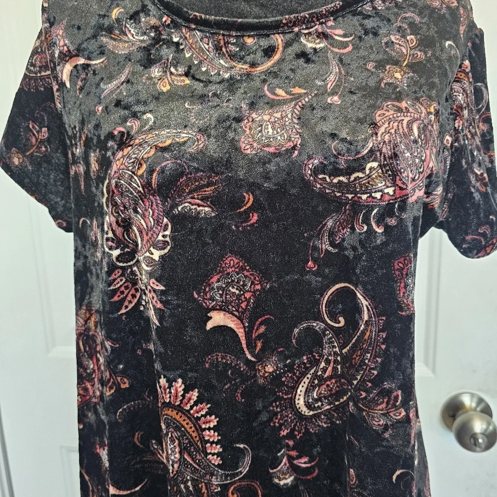 Poof! Black Paisley Print Burnt Velvet Dark Fairycore Size XL Whimsigoth {Box20}